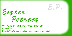 eszter petrecz business card